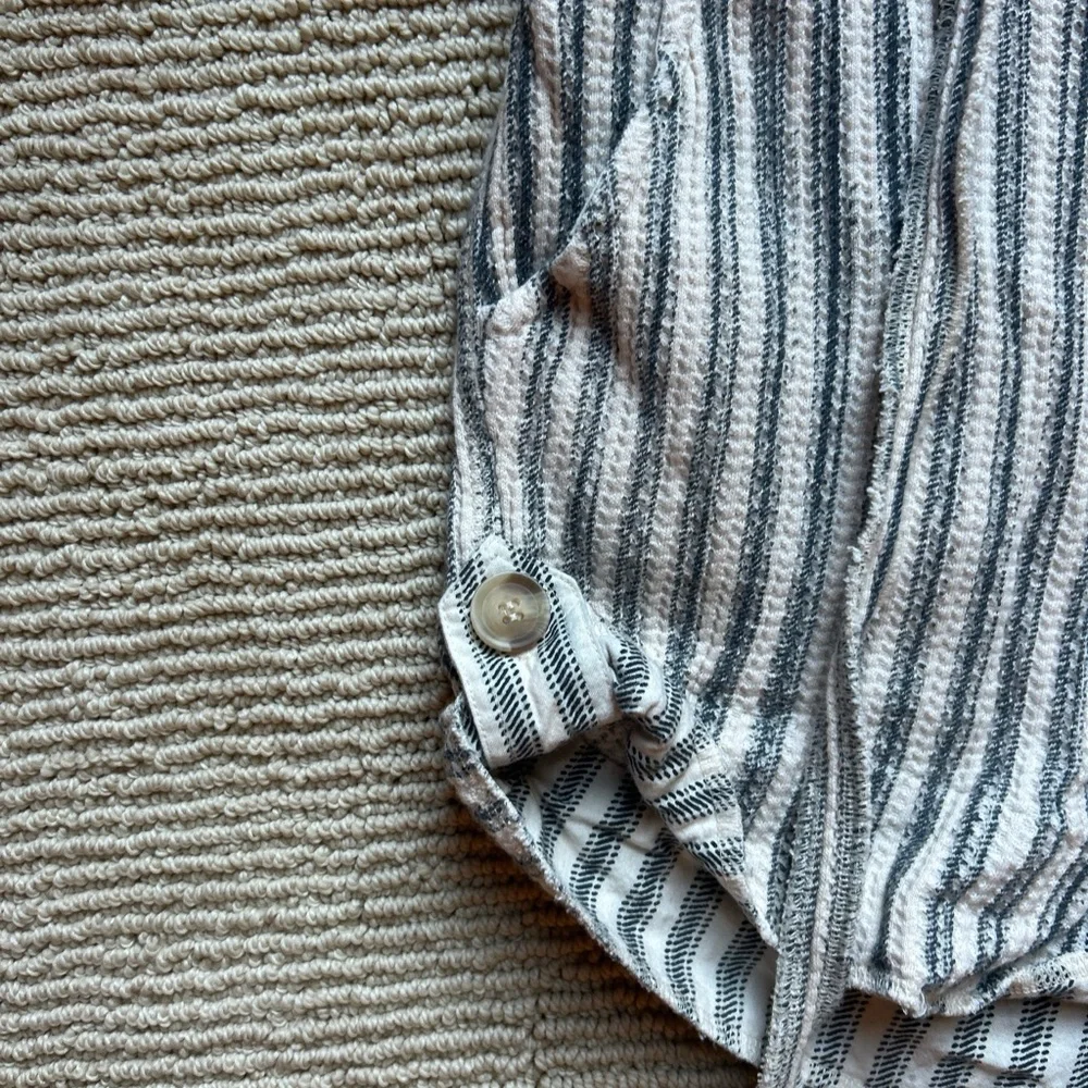 Free People Striped Gray Cargo Shorts - Picture 3 of 5